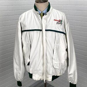 Castrol GTX Racing Jacket Mens XLarge Black White Bomber Full‎ Zip Stitched VTG